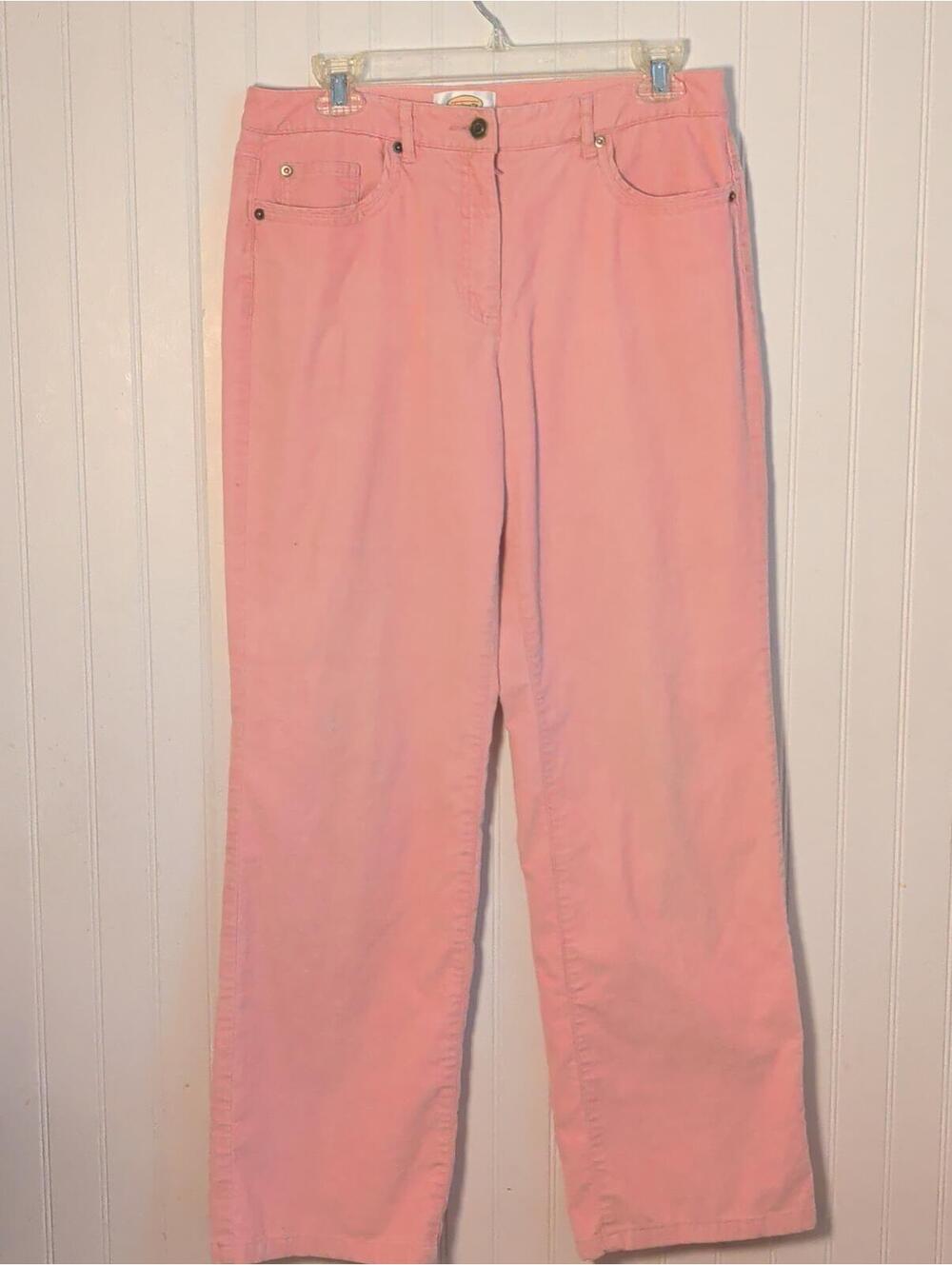 Talbots Pink Stretch Cordoroy Cotton Straight Leg Jeans Size 8